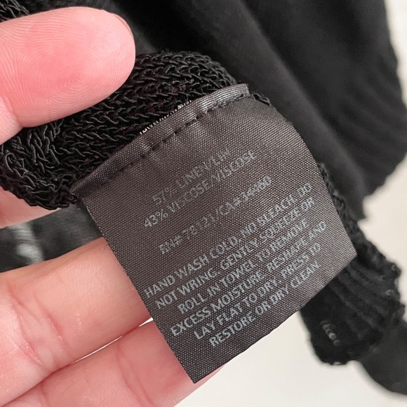 Eileen Fisher Open knit cardigan Linen blend beachy lightweight Black Sz 2X - Picture 4 of 13